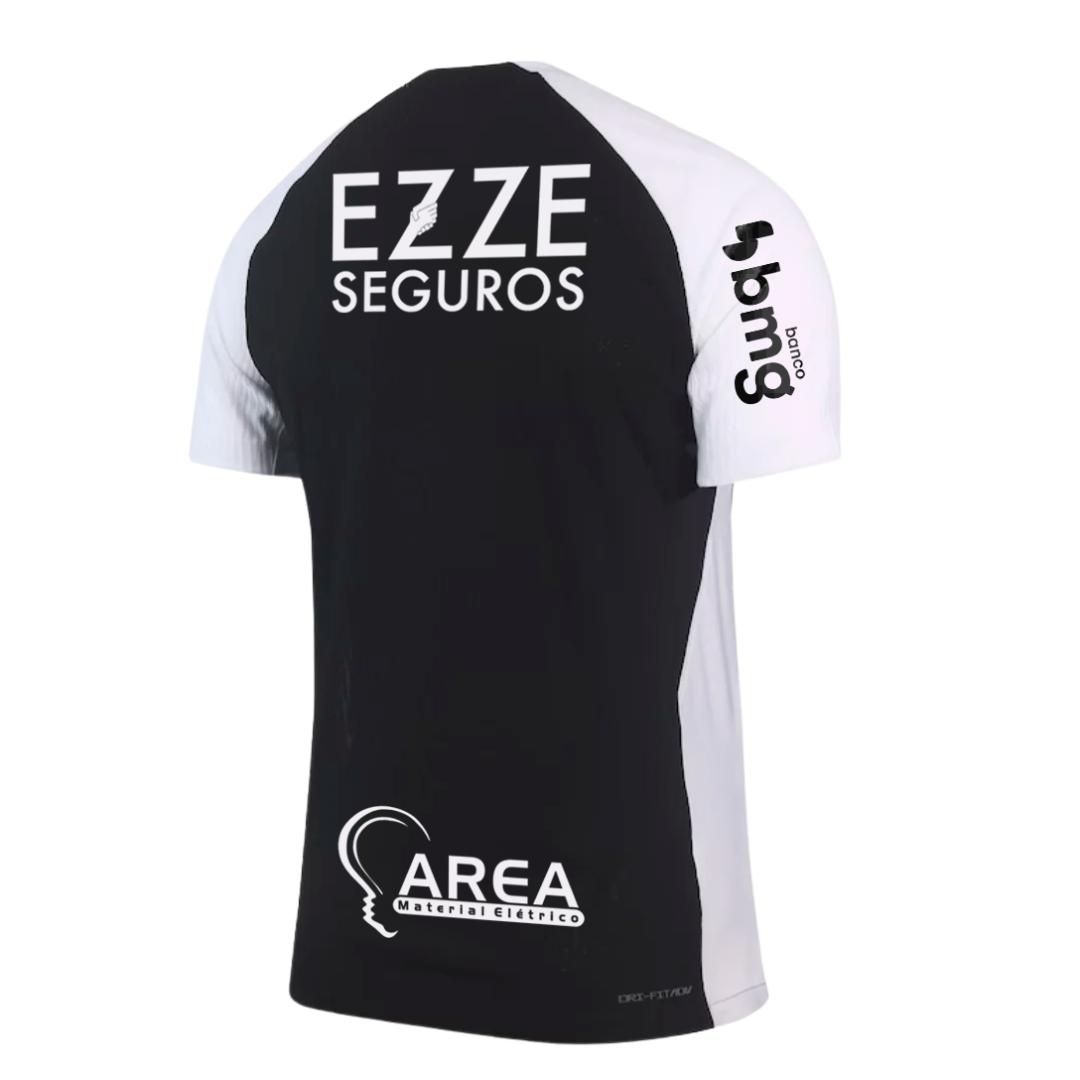 Camisa Corinthians Away 25/26 Jogador - Preta C/ Patrocínio