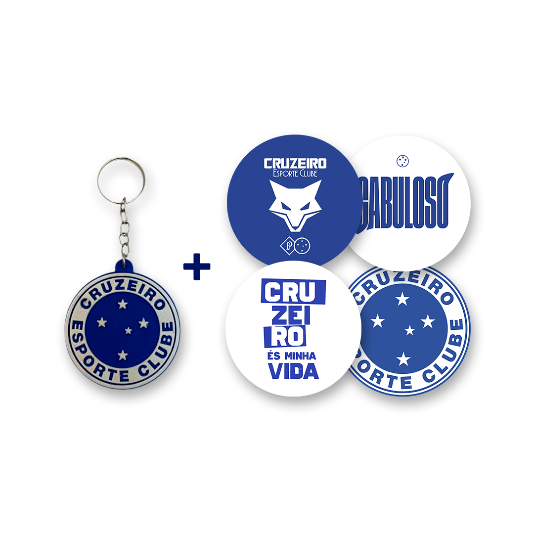 Kit Chaveiro + Adesivos Cruzeiro