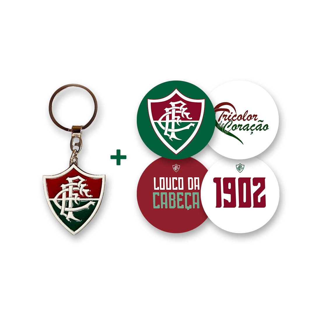 Kit Chaveiro + Adesivos Fluminense
