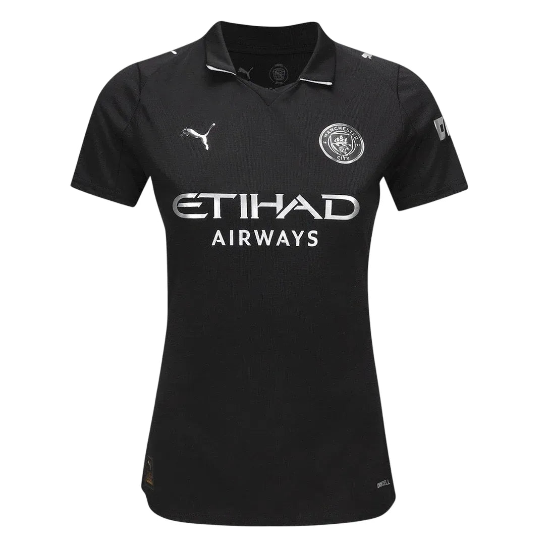 Camisa Manchester City Feminina Away 25/26 - Preta