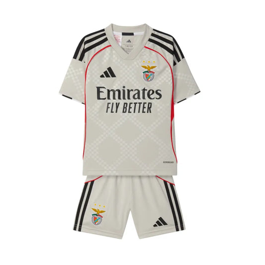 Conjunto Infantil Benfica Away 25/26 - Bege