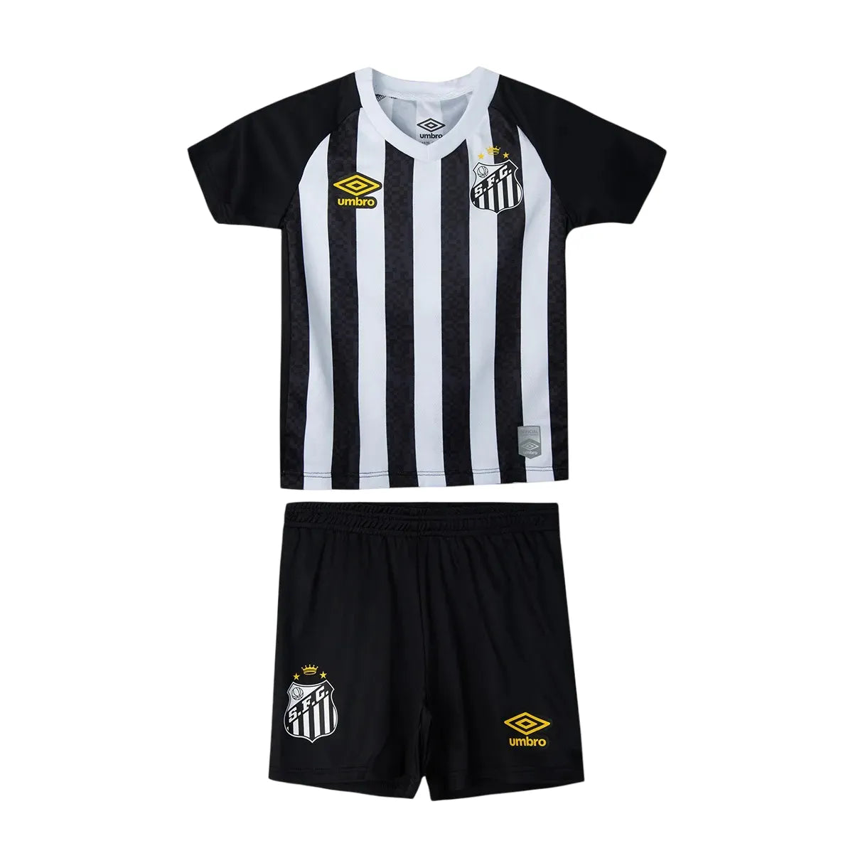 Conjunto Infantil Santos II 25/26 - Preto e Branco
