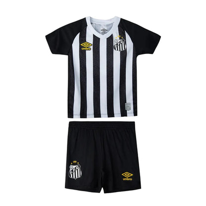 Conjunto Infantil Santos II 25/26 - Preto e Branco