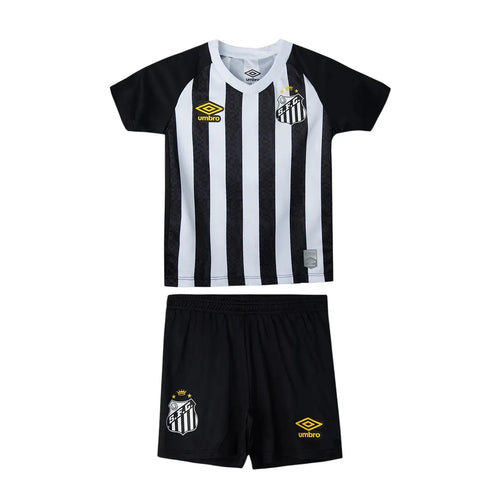 Conjunto Infantil Santos II 25/26 - Preto e Branco