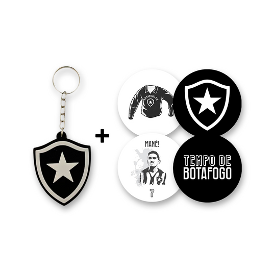 Kit Chaveiro + Adesivos Botafogo