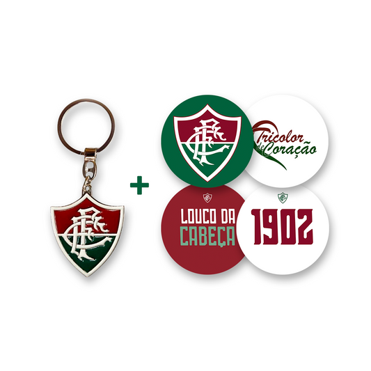 Kit Chaveiro + Adesivos Fluminense