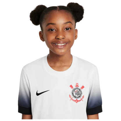 Conjunto Infantil Corinthians I 24/25 - Branco e Preto